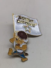 1993 World University Games MASCOT BUFFALO, NY Lapel Pin Back Rare Together