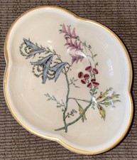 Vintage Lon Valley China Floral Trinket Dish 5.5” long Made In USA EUC