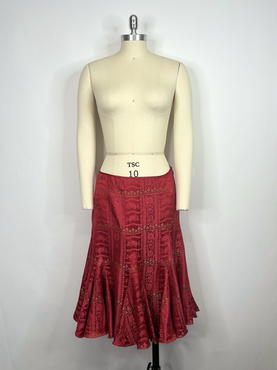 Vtg Christian Dior by John Galliano Red Skirt XL | eBay