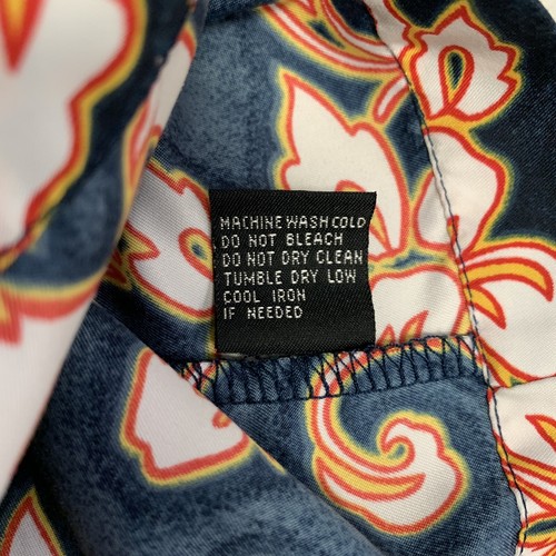 ODO Blue With White Hibiscus Hawaiian Shirt Sz LG Lightweight Made in USA - Picture 4 of 7