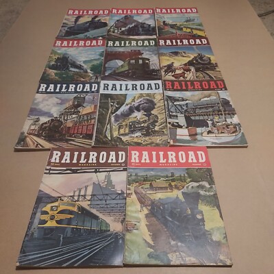 Vintage Lot von 11 Eisenbahnmagazinen - 1949 - JAN - AUG & NOV - DEZ.  Züge.