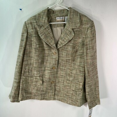 Alfred Dunner Womens Ocho Rios Notch Lapel Lined Multicolor Blazer Size 16W