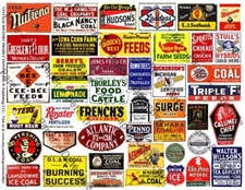 Model Railroad Signs, Train Layout, 150 Coal, Oil, Farm and Advertising Signs