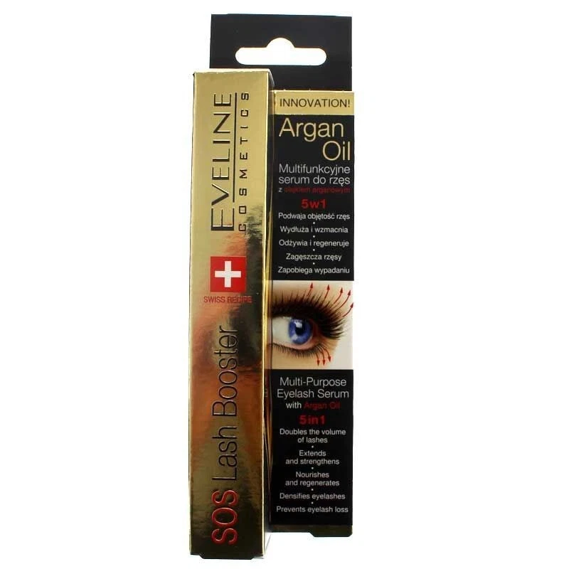 Eveline SOS Lash Booster Multi-Purpose Eyelash Serum with Argan Oil 5 in 1 - Image 2 of 3