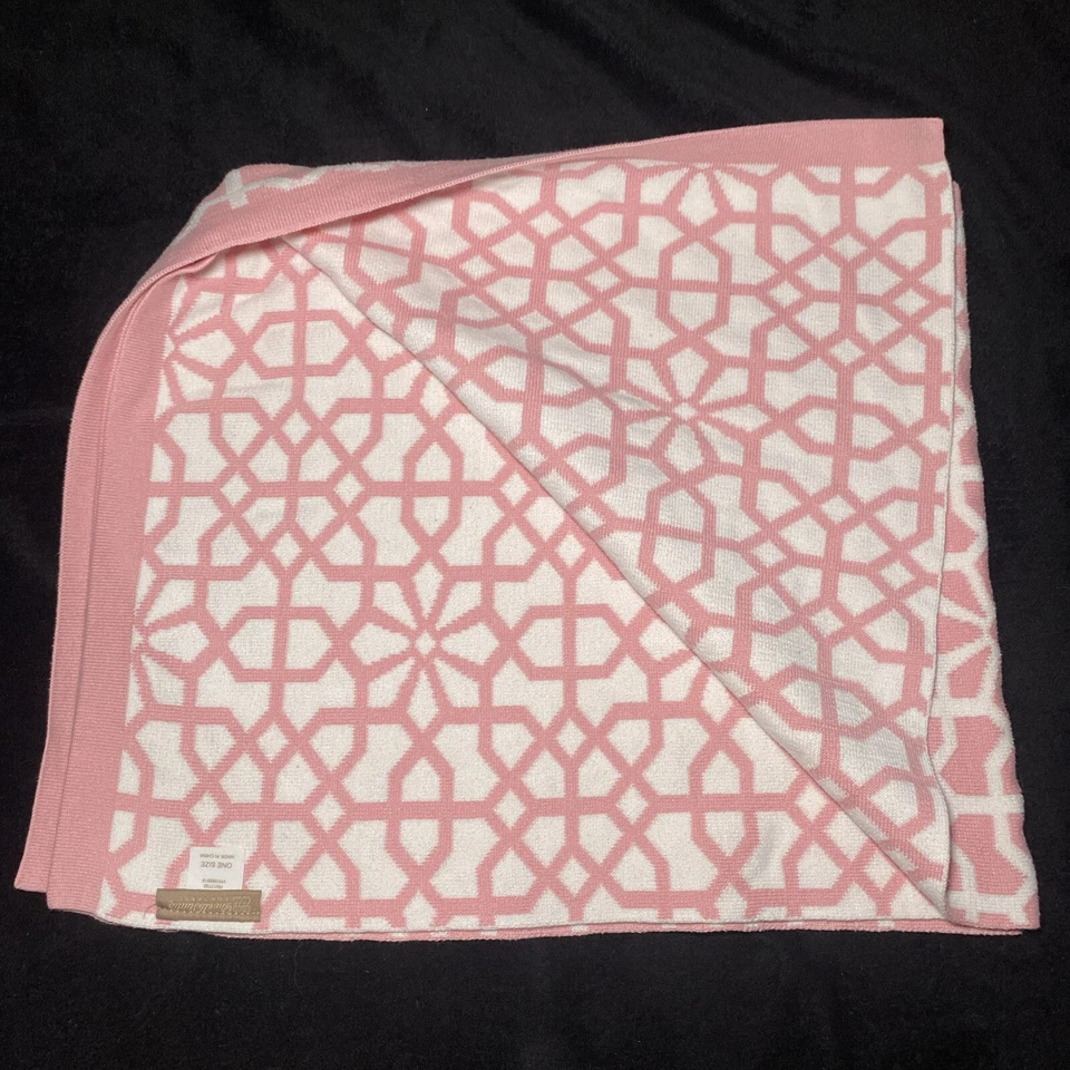 Dwell Studio Baby Blanket Knit Pink White Geometric Shapes Soft Target Lovey - Image 2 of 3