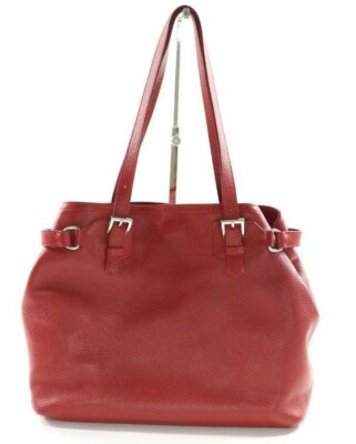 Prada Vitello Daino Leather Tote Shoulder Bag Red | eBay