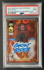 2024 Marvel Masterpieces '92 Platinum Mephisto Orange Lava #54-V /25 PSA 9
