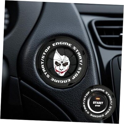 Rotary Push Start Button Cover, Engine Start Stop Button B-Rotary-Joker-Black