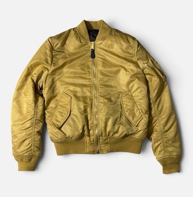 Alpha Industries L Large slim fit mustard gold flyers intermediate MA-1 bomber