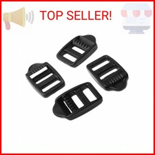 CooBigo 25 Pack 1/2" 12mm Webbing Plastic Ladder Lock Buckle Black for Backpack