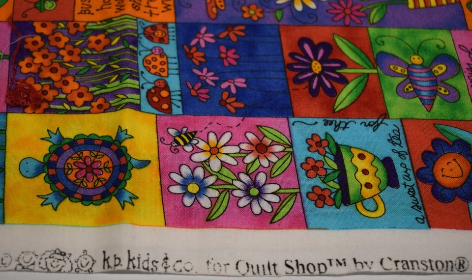 k.p. kids CRANSTON cotton fabric USA butterfly FLOWERS TURTLES LADY BUG 1/2 yard - Image 3 of 4