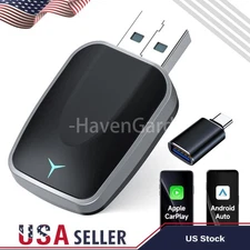 2-in-1 Wired to Wireless CarPlay Adapter /Android Auto Adapter Plug & Play US