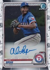 2020 Topps Bowman Texas Rangers Alex Speas Chrome Prospect Autographs