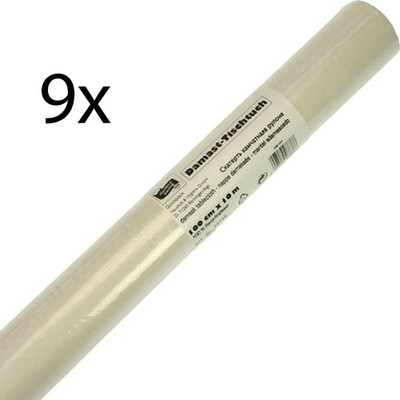 9 x Papiertischdecke von Quickpack Tischdecke 10 m x 1 m weiss Damast