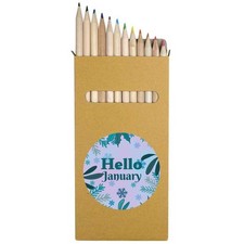 12 x 'Hello January' Long 178mm Coloured Pencils / Pencil Set PE00073125 