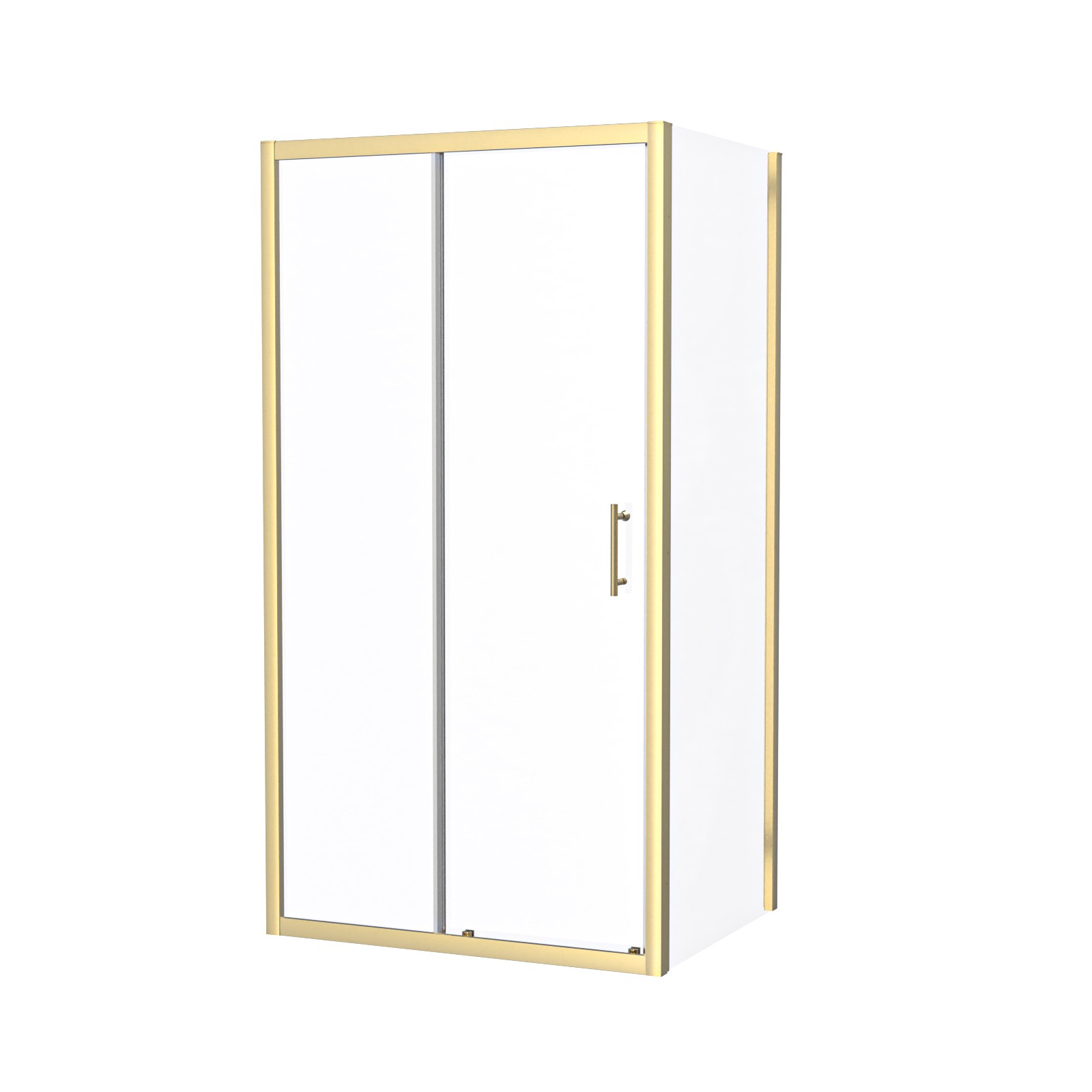 Nes Home 1000 X 800Mm Shower Enclosure Sliding Door & Side Panel Brushed Brass - Image 2