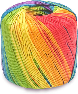 Häkeln Garn 133M 100% Baumwoll Buntes  Baumwolle Sockenwolle Rainbow Yarn Baumwo