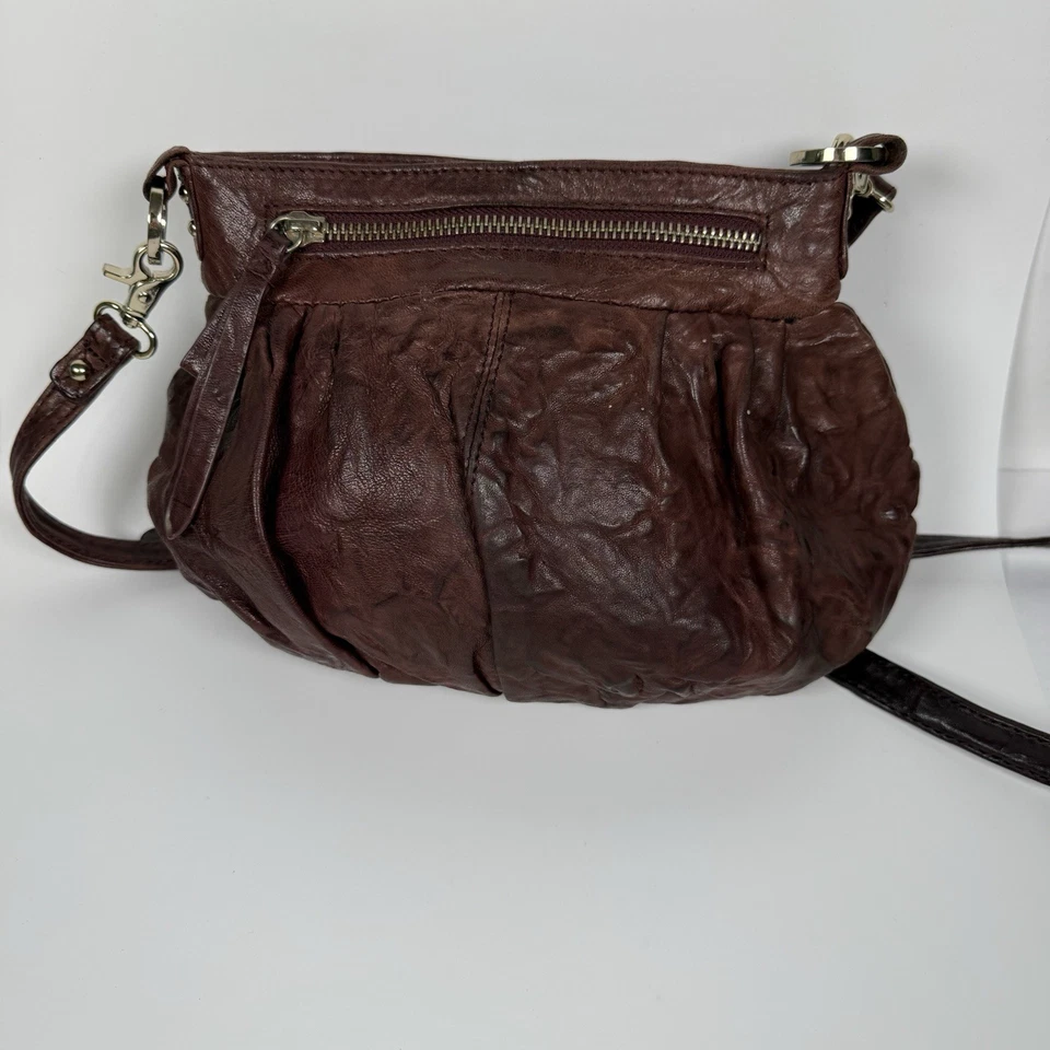 Bolso Bandolera Hobo de Cuero Marrón Junior Drake Foto 4 de 4