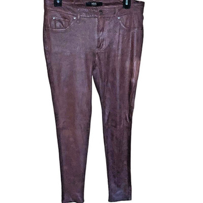 ABS by Allen Schwartz Brown Faux Leather Jeggings Stretch Pants Women s 27