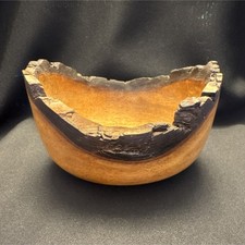 R.F. Gray Handcrafted Persimmon Wood Bowl Signed by Artist R.F. Gray 02-18-14
