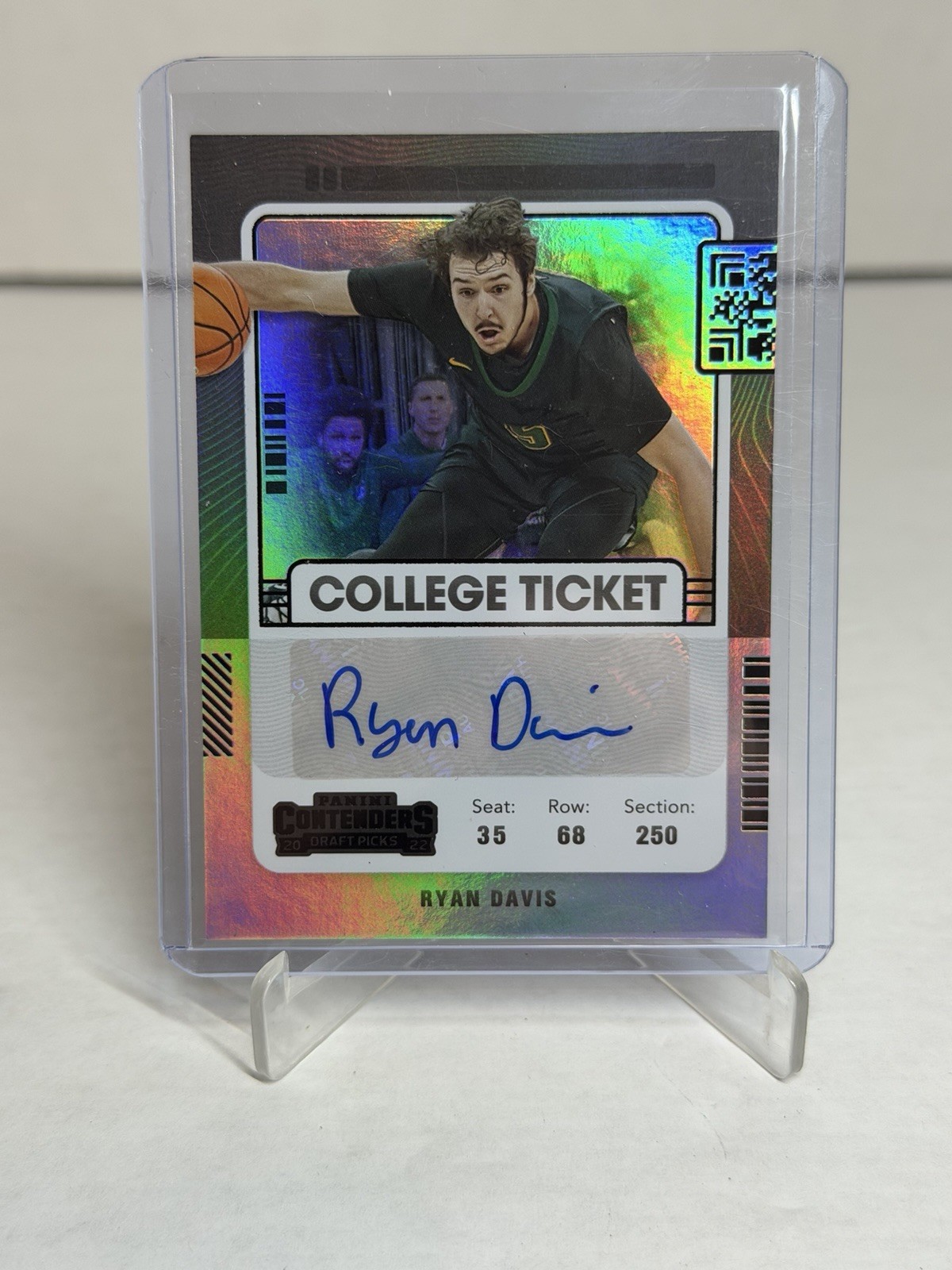 2022-23 Panini Chronicles Draft Picks College Ticket Autographs Ryan Davis
