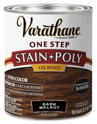 Varathane One Step Wood Stain And Polyurethane Dark Walnut 1 Quart 100 Sq Ft