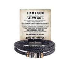 To My Son Grandson Bracelet from Mom Grandma, Infinity Knot Love You Forever Lin