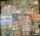 WORLD PAPER MONEY - LOT OF 42 CIRCULATED BANKNOTES WITH PROBLEMS!