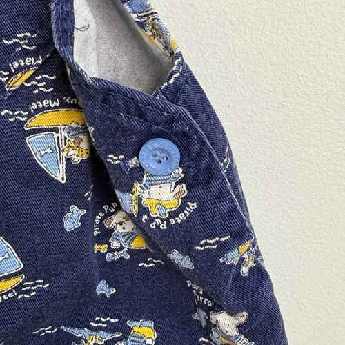 Vintage OshKosh B'gosh Pirat Pup Sea Overall Shorts Shortalls USA Vestbak 12 M - Picture 6 of 14