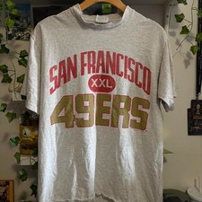 90s San Francisco 49ers Team logo ash color shirt VK16125