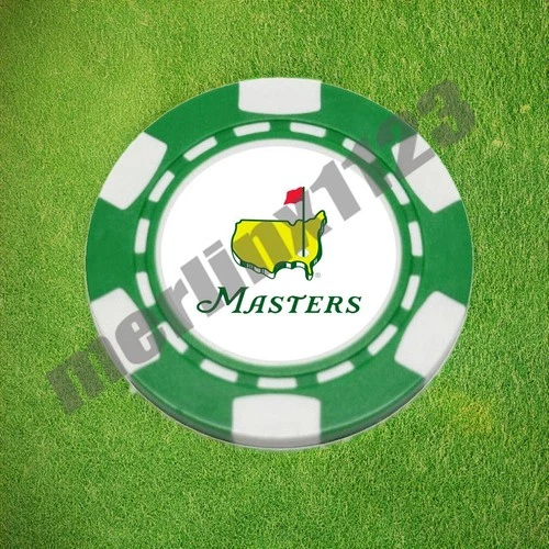 The Masters Augusta Golf Club Green Diamagnetic Clay Poker Chip Golf Ball Marker