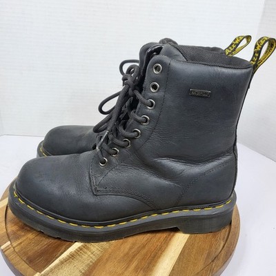 Dr. Martens 1460 W WP Boots Womens Size 6 Black Good Waterproof Leather 8-Eye