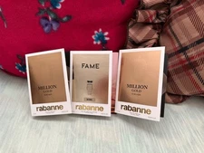3X RABANNE SAMPLE SPRAY - MILLION GOLD, FAME, MILLION GOLD (REFER TO PICTURES)