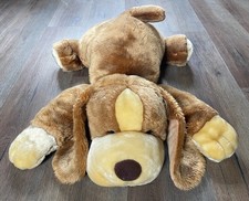 Toy-R-Us Animal Alley DARBY Brown Puppy Dog 24" Stuffed Plush Laying Pillow Vtg