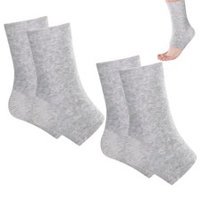 2 Pairs Bamboo Compression Socks, Soft Bamboo Foot Ankle Sleeves, Suitable fo...