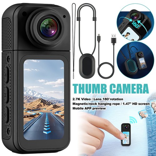 2.7K Thumb Camera WiFi Mini Body Wearable Action Sports Camera Video Recording - Picture 2 of 24