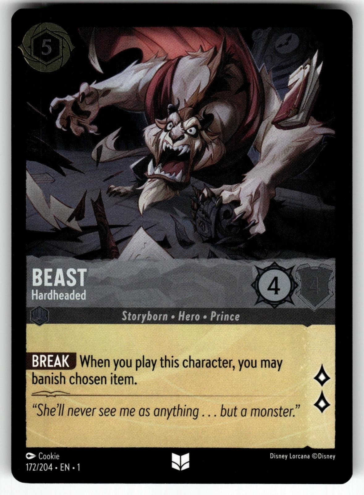 Beast - Hardheaded 172/204 Uncommon The First Chapter Lorcana Cold Foil NM