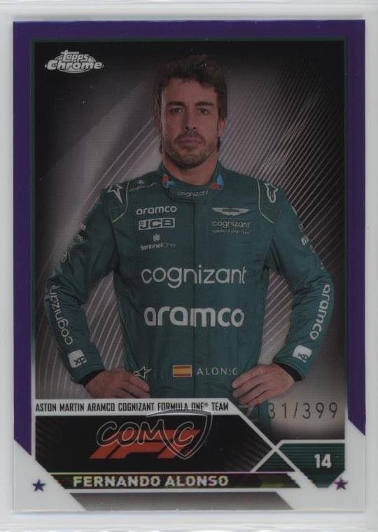 2023 Chrome Formula 1 F1 Drivers Purple Refractor /399 Fernando Alonso #32 16c2