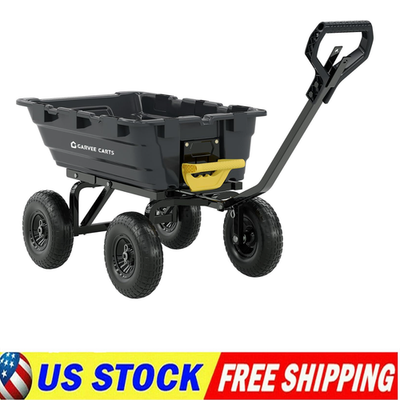 #ad Dump Cart 7 Cu Ft ATV Poly Garden Dump Cart Tow Behind 1200 Lb Weight Capacity $179.29