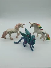 Schleich Lot Of 3 . 1 Dragon And 2 Unicorns