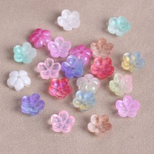 100pcs Flower Shape 10mm Glossy Lampwork Glass Loose Beads For Jewelry Making