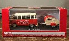 Coca-cola 1962 Volkswagen Samba Bus W Trailer 143 Scale Die Cast - New In Box