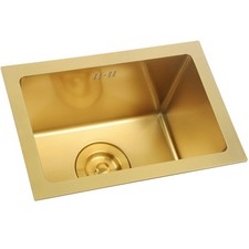 Gold Bar Prep Sink Mini Trumpet Kitchen Essential Sink 15 x10 Inch Rectangular S