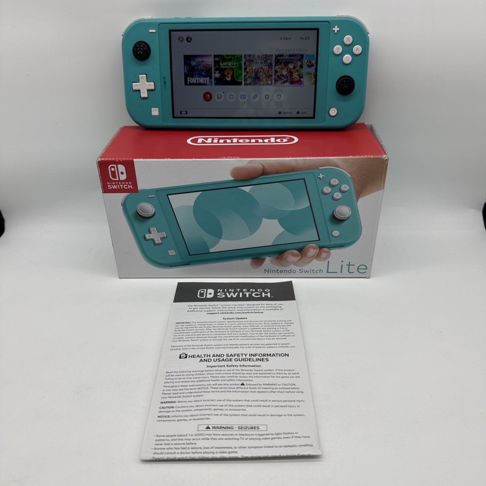 Nintendo Switch Lite Handheld Console - Turquoise-Tested, no charger w/Box
