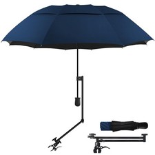 UPF 50 Golf Umbrella with Adjustable Universal Clamp Portable Umbrellas for ...