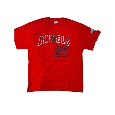 #ad Pro Weight 2002 World Series Troy Glaus T Shirt Size L Los Angeles Angels Y2K $20.00