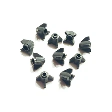 10x Dark Bluish Gray Lego Brick Round 1x1 with Rocket Fins, Open Stud - 4588