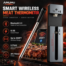 Wireless BBQ Meat Thermometer Bluetooth 5.3 Probe IP67 Waterproof 0.5s Read