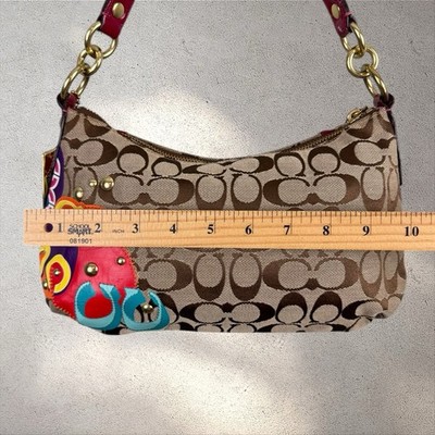 Y2K Coach Groovy Poppy Shoulder Bag Appliqué Colorful Signature