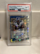 2023 Donruss Clearly Jahmyr Gibbs Rated Rooke logo holo auto rookie RC PSA 8 SSP